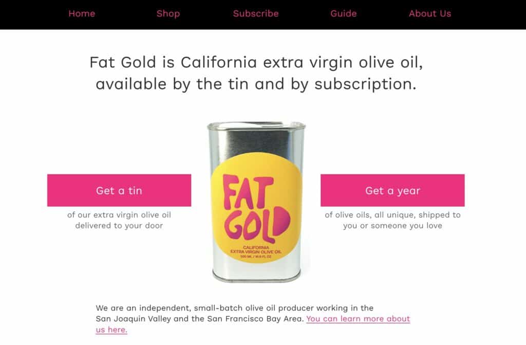 Fat Gold Olive Oil Subscription