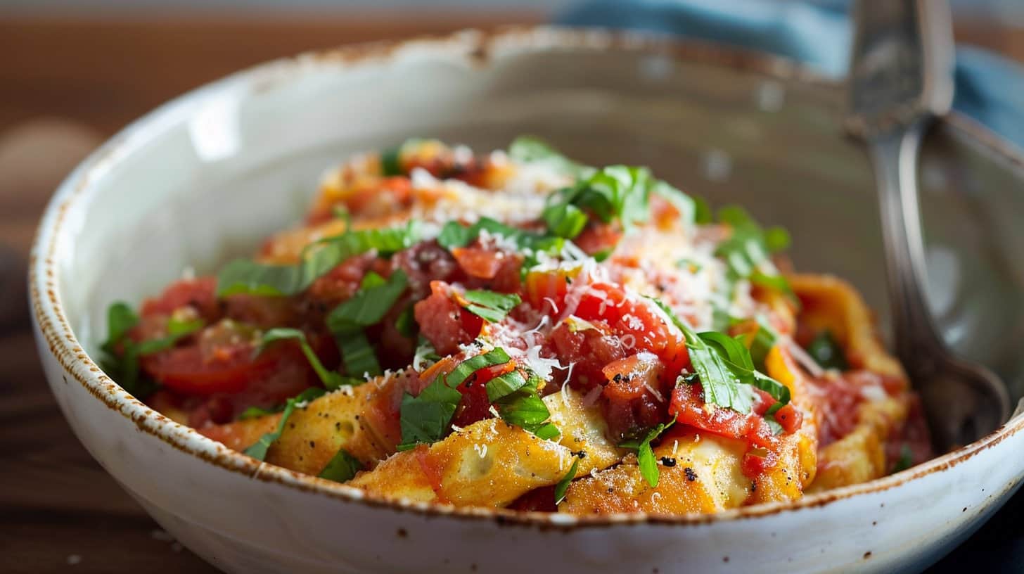 Frittatine Trippate - Omelet Stripes with Grana Padano and Tomato Sauce