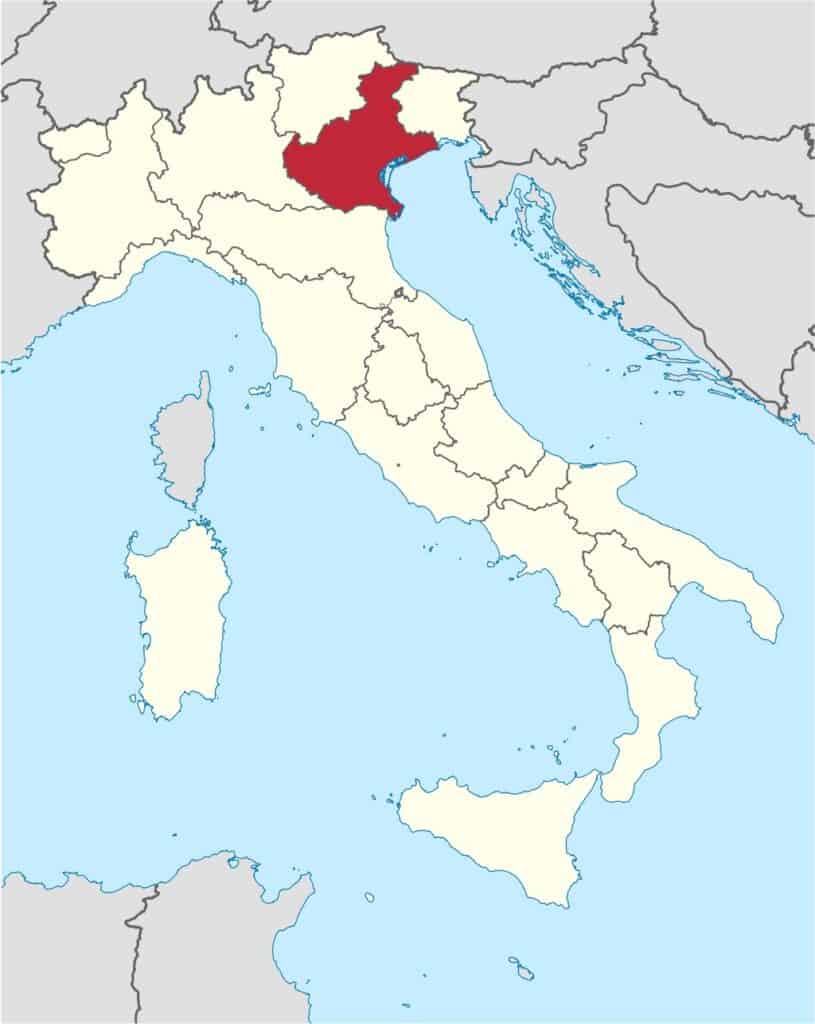 Veneto wine region map