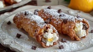 Sicilian Cannoli with Candied Fruit and Chocolate